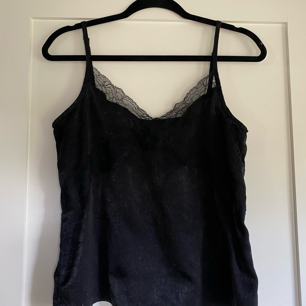 Black Lace Slip Top